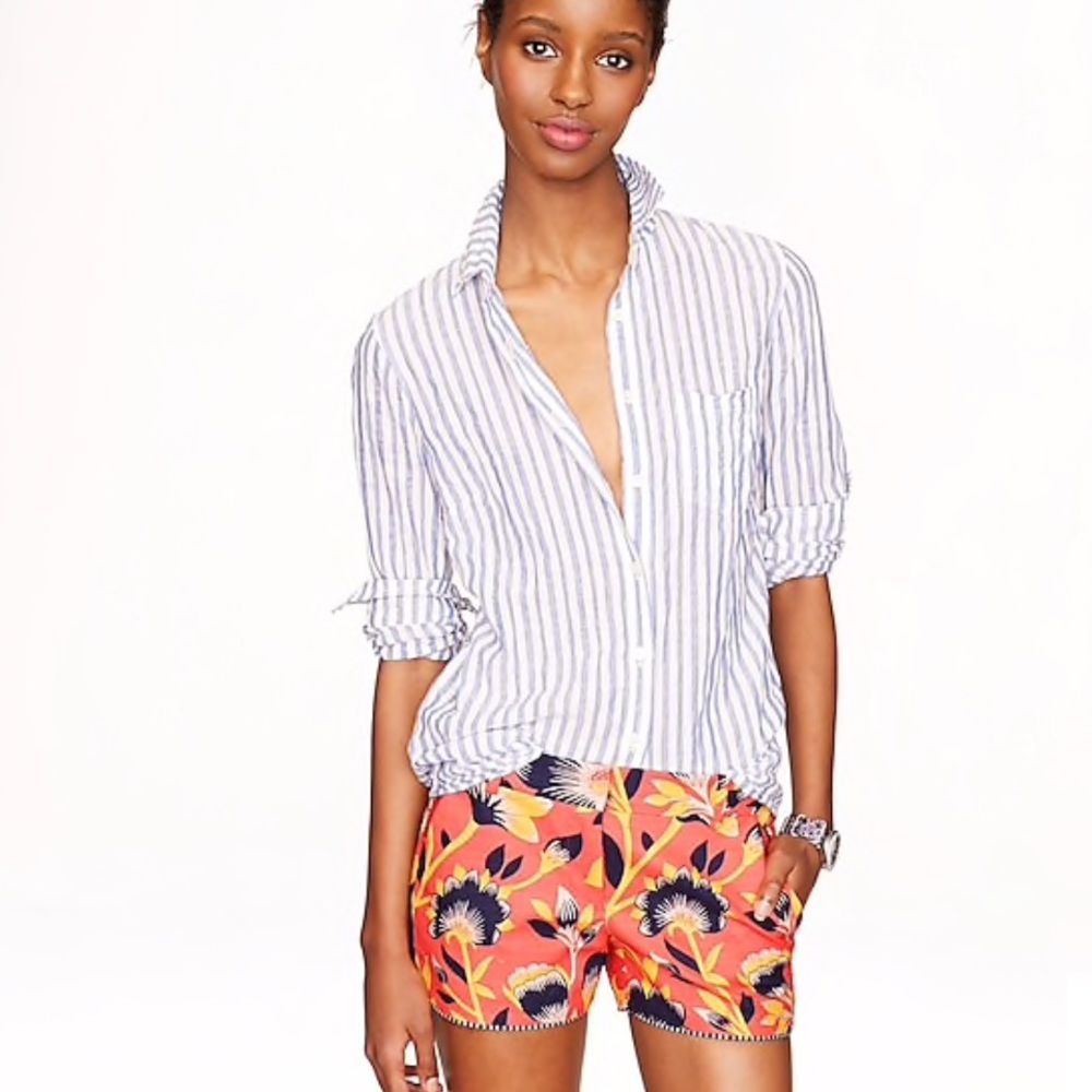 J. Crew City Fit Hibiscus Floral Shorts